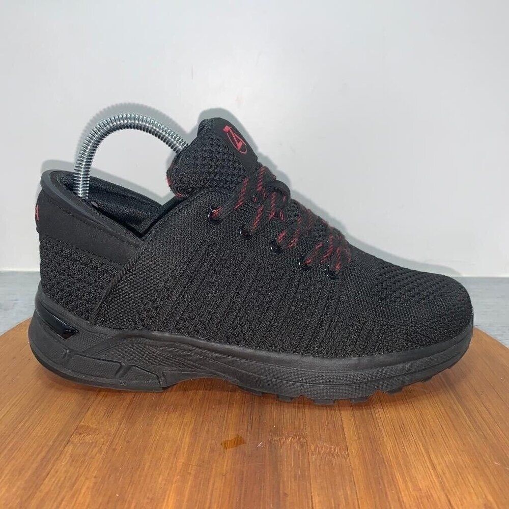 Zeba Womens Ember Size 8.5 Lace Up Casual Sneaker Shoes Black Red Hands Free